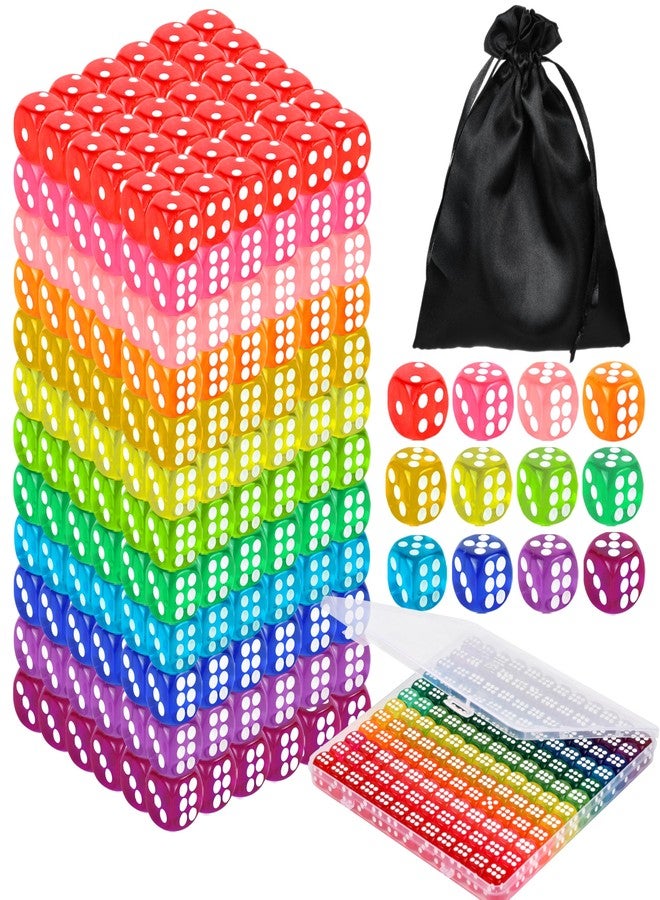 Seifar 120 Pcs Colored Dice Bulk Set 14 MM Polyhedral Dice 6 Sided Standard Dices with Storage Bag for Table Board Games Classroom Math Teaching - Image 1